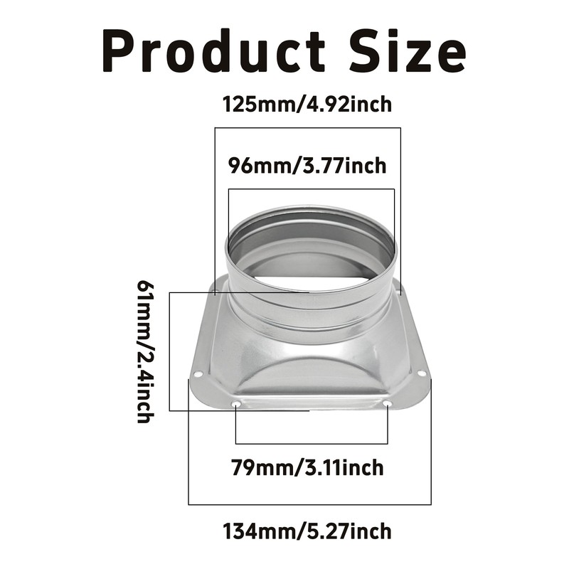bociloy 4 Inch Duct Connector Flange, Metal Straight Pipe Flange