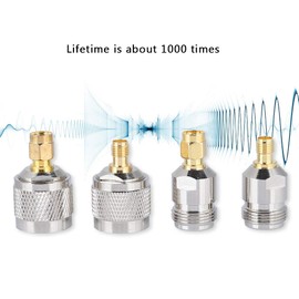 Pack of 4 SMA Connectors, SMA to N HF Adapter Connection Plug/Socket to SMA Socket/Plug HF Coaxial Adapter Connection for Antenna, Wireless LAN Device, Coaxial Cable.