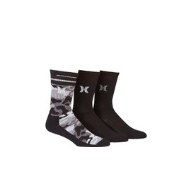 Hurley H1161990019-11 Men's 3Pk Mens Half Terry Crew Sock Black 9-11 Black 9-11