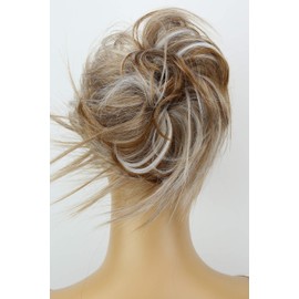 PRETTYSHOP Hairpiece Hair Rubber Scrunchie Scrunchy Updos VOLUMINOUS Wavy Messy Bun light brown gray mix #6Hgray G27F