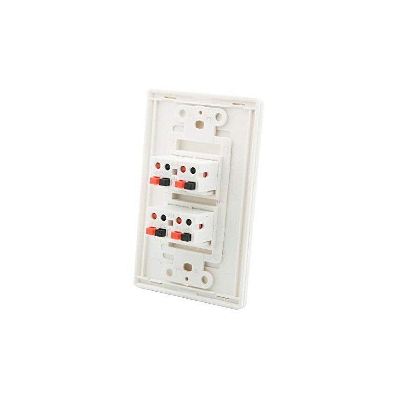 DIYTECH Premium 4 Speaker Wall Plate, Supports 4 Speaker Configurations,
