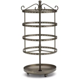 Unbranded/Generic Earring Display Holds 72 Pr Jewelry Countertop Rack 13" H Rotating Spins Metal