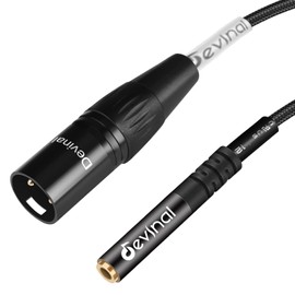 Devinal Balanced XLR to 1/8 inch Female Adapter, 3.5mm Female TRS to XLR Male Transforming Cord Converter 1 Feet