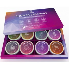 Shower Steamers Aromatherapy Stocking Stuffers Christmas Gifts for Women or Men, 8-Pack Shower Bombs Organic Essential Oils Relaxation & Self Care Unique Birthday Gifts for Girlfriend, Mom, Wife