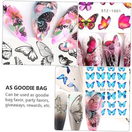 Minkissy 90pcs Colorful Watercolor Butterflies Nail Art Stickers for Women Easy to Apply Nail Decals for Creative Manicure Designs Floral Wraps for Decor