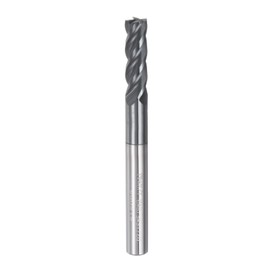 sourcing map Square Nose End Mill, 3/16" Tip Dia Solid Carbide AlTiN BN Coated CNC Router Bits 4 Flute Spiral Milling Cutter HRC50 with 3/16" Shank 2" (50.8mm) Length, Black