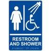ComplianceSigns.com Womens Restroom And Shower Sign with ADA-Compliant Braille and