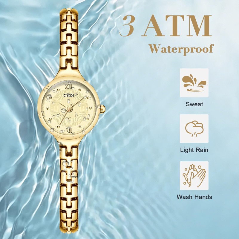 eYotto Small Dainty Watches for Women, Round Quartz Waterproof Dress