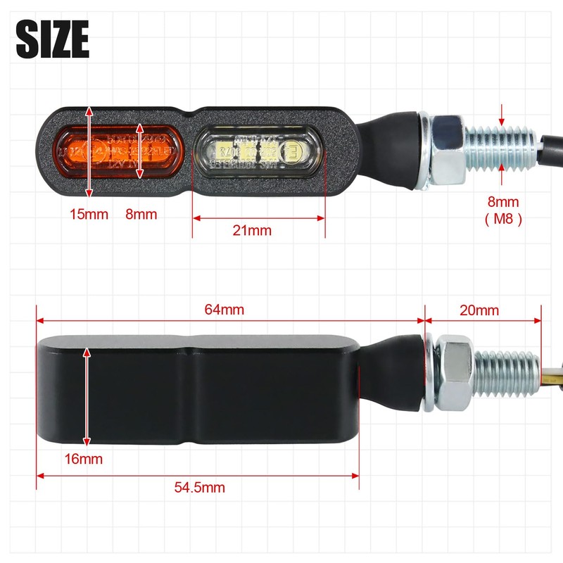Micro Mini Turn Signal Front LED Light with Daylight for