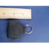 Island Picks Mini Pocket Black Leather Keychain Key Ring Hangtag