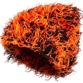 Chuarry Distressed Knitted Beanie Fuzzy Winter Hats Thick Warm Y2k Beanie Snow Knit Cap Skull for Women Men(Assorted Black Orange,Regular Style)