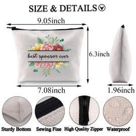 BDPWSS Confirmation Sponsor Gifts for Women AA Sponsor Appreciation Gift Best Sponsor Ever Makeup Bag Religious Sponsor Gift (Best Sponsor bagCA)