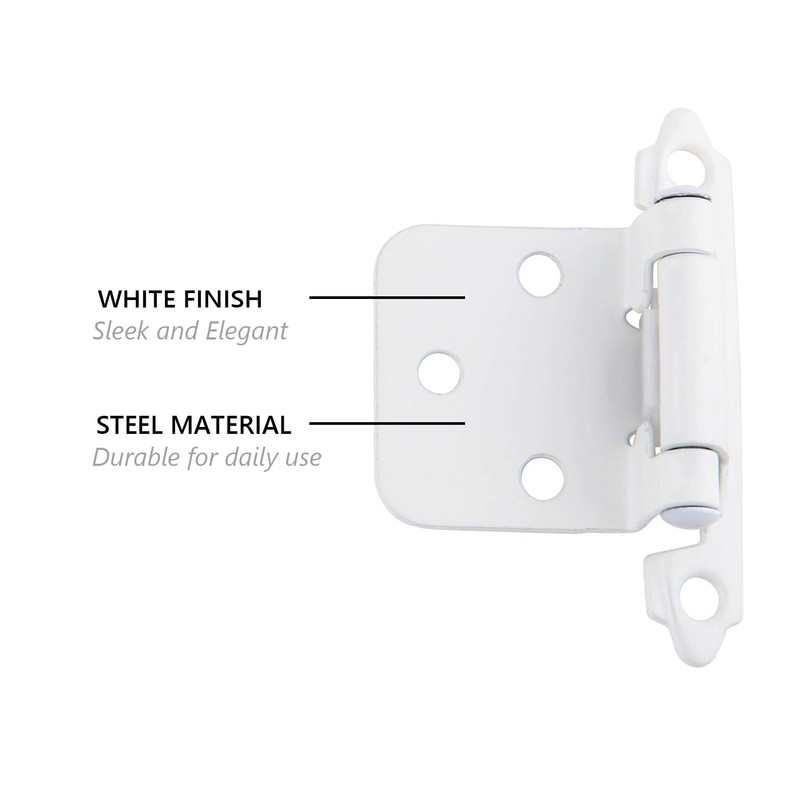 Silverline SH5001-WT Self Close Flush Hinge 1.2mm Thick Cabinet Hardware