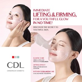 CANDORLOV Overnight Collagen Lifting Gel Mask 5 pcs, Korean Face Lifting Deep Hydrogel Mask for Glass Skin, Anti-Aging with PDRN (Salmon DNA), Hyaluronic Acid for Elasticity, Firmness