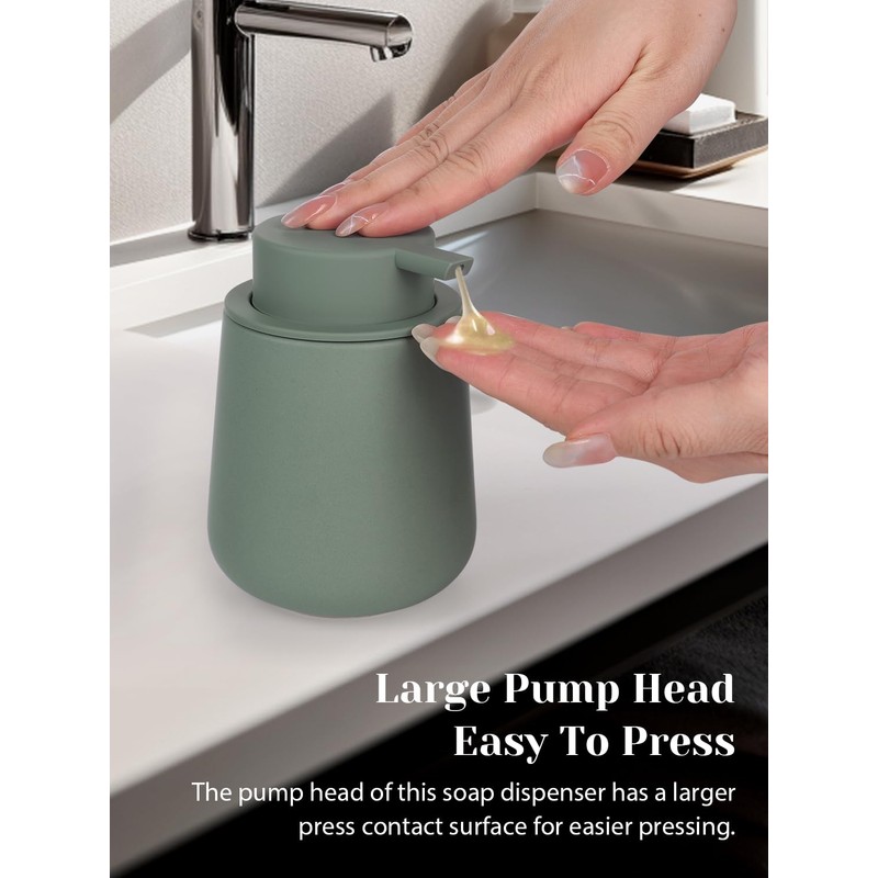 INGOFIN Ceramic Lotion Dispenser - 12oz Refillable Hand Soap Dispenser