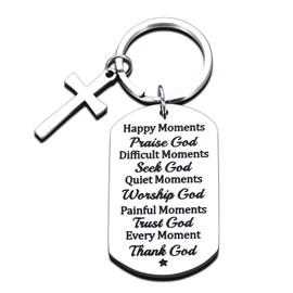Inspirational Christian Keychain Bible Verse Key Chain for Daughter Son Graduation Birthday Gifts for Men Women Christian Religious Scripture Gifts for Friend Baby Baptism Gifts First Communion Gifts
