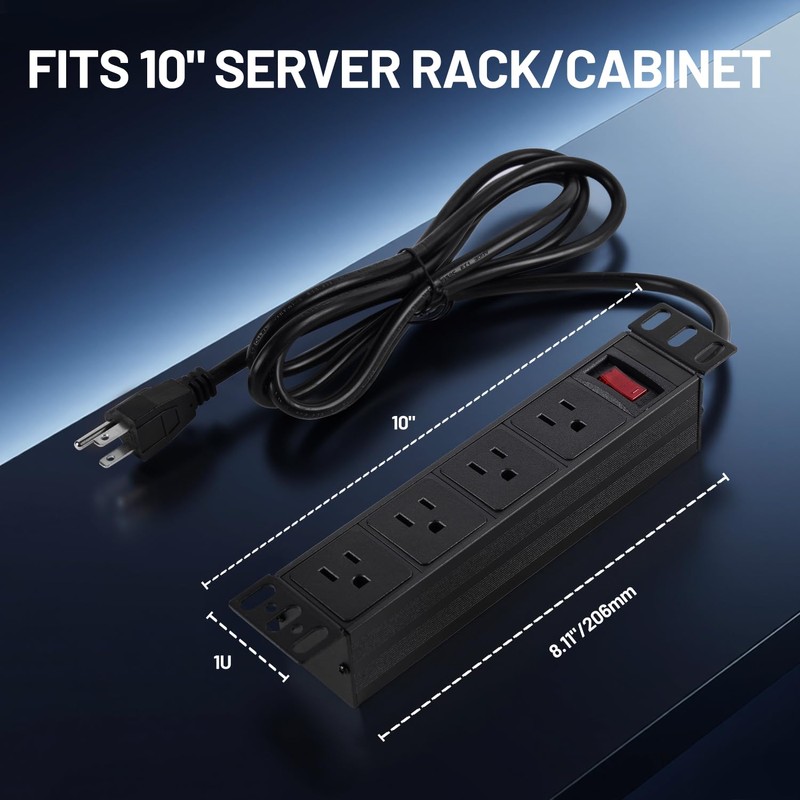 NodeQore 10 inch Rack PDU, 4 Rear Outlets, 1020J Surge