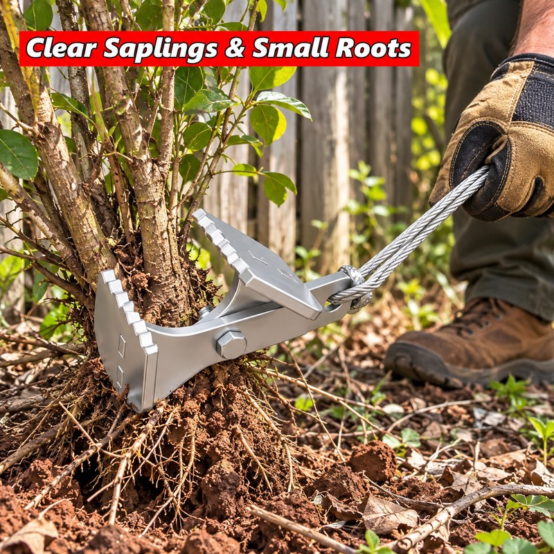 Steel Tree Root Puller and Sapling Removal Tool for Landscaping,