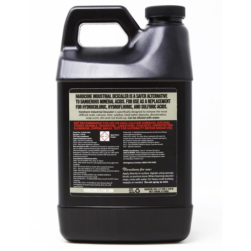 HARDCORE Industrial Descaler, 64 ounce, water scale remover and metal