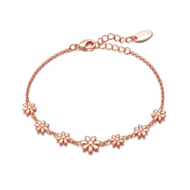 Philip Jones Rose Gold Plated Daisy Bracelet
