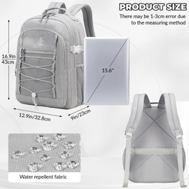 Lanola Travel Business Study Water Resistant Casual Backpack Lightweight Student School bag for Men Women - Gray