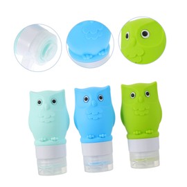 CRILSTYLEO 3 Stück Eulen Silikon Shampoo Behälter Auslaufsicherer Lotionspender Squeeze Lotion Flasche Shampoo Spender Reise Leerflasche Kosmetik Spender Flasche Tragbare Unterflasche