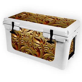 MightySkins (Cooler Not Included) Skin Compatible with RTIC 45 Cooler (2017 Model) - Mosaic Gold | Protective, Durable, and Unique Vinyl Decal wrap Cover | Easy to Apply | Made in The USA