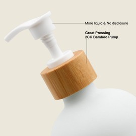 MFBJXC Dish Soap Dispenser Set with Bamboo Tray, Kitchen Soap Dispenser Set, Glass Matte Hand and Dish Soap Dispenser Set for Kitchen Decor-White