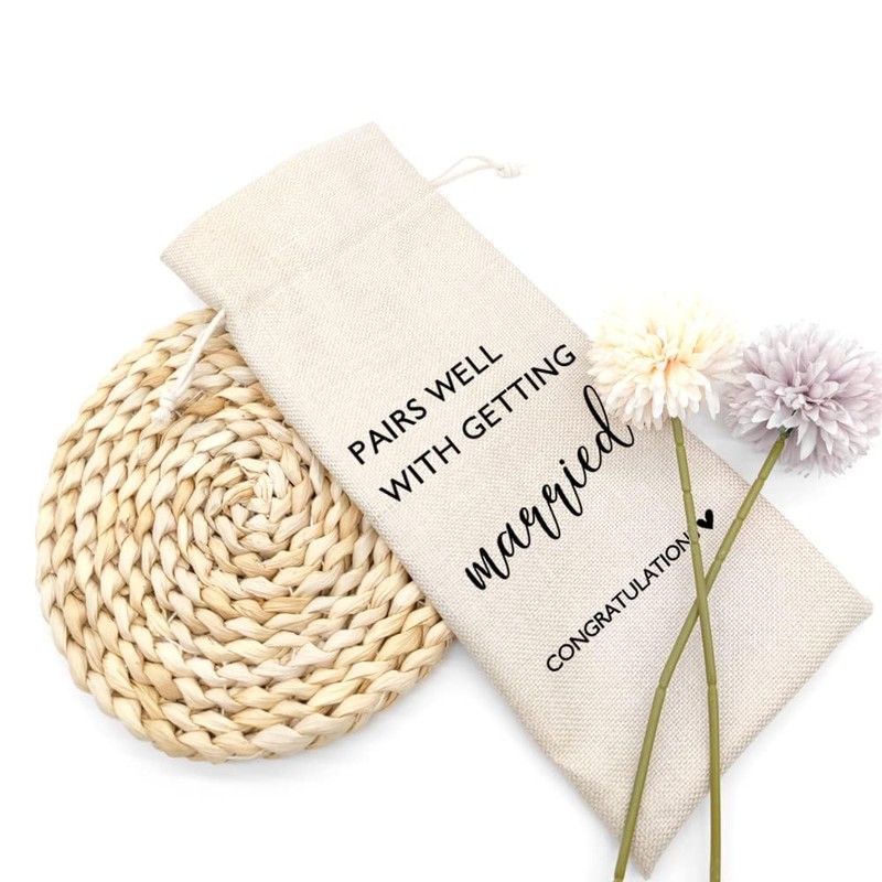 Wedding Wine Bag, Engagement Gift, Pairs well with getting married,