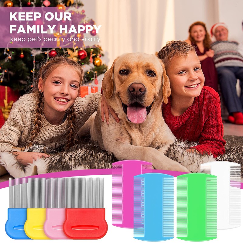 Maitys 8 Pieces Flea Lice Combs Double Sided Lice Cats