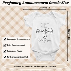 Pregnancy Announcement Onesie Bodysuit, Baby Announcement Unisex Baby Vest, First Grandchild Coming Soon, Pregnancy Reveal Gift Idea for Grandparents