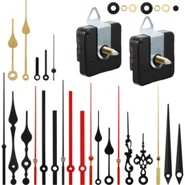 2 Pieces Clock Movement for Wall Clock Movement with Hands DIY Clock Mechanism for Wall Clock Silent Quartz Movement with Hands with 8 Clock Hands Sets for Repair Replacement Parts (20 mm)