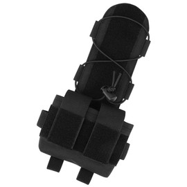 KRYDEX Tactical Helmet Pouch Battery Box Counterweight Pouch Remote Battery Helmet Accessory Storage Bag with Hook and Loop for Tactical Helmet (BK)