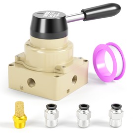 TAILONZ PNEUMATIC Rotary Lever Hand Valve HV-03 3/8”NPT Air Flow Control 3 Position 4 Way