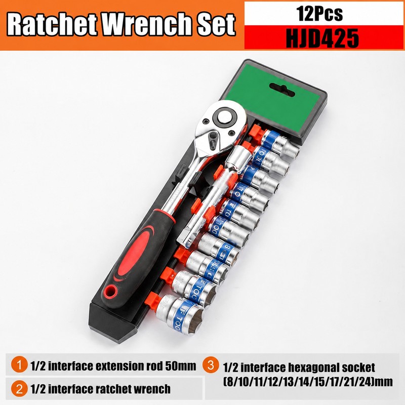 72-Tooth Ratchet Socket Set for Auto & Home Repair –