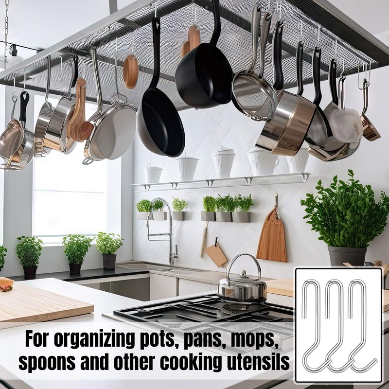 MorningRo 12 Pcs Heavy Duty Pot Hooks Straight Pans Hooks