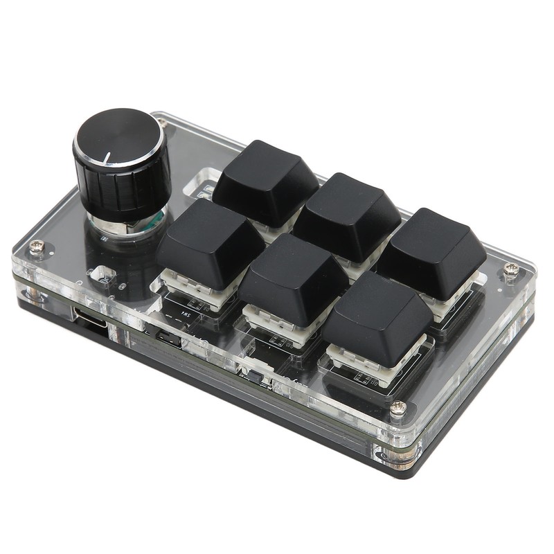 Mechanical Gaming Keypad 6 Keys 1 Knob Small USB Wireless