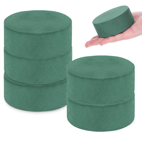 6 Pack Round Floral Foam Blocks 4" X 1.5" Florist