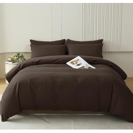 Houseri Brown Queen Comforter Set, 3 Pieces Mocha Bedding Chocolate Comforters Queen Size Teen Boys Men Coffee Color Chestnut Comfy Soft Vintage Deep Brown Fluffy Warm Farmhouse Bed Quilts Sets Queen