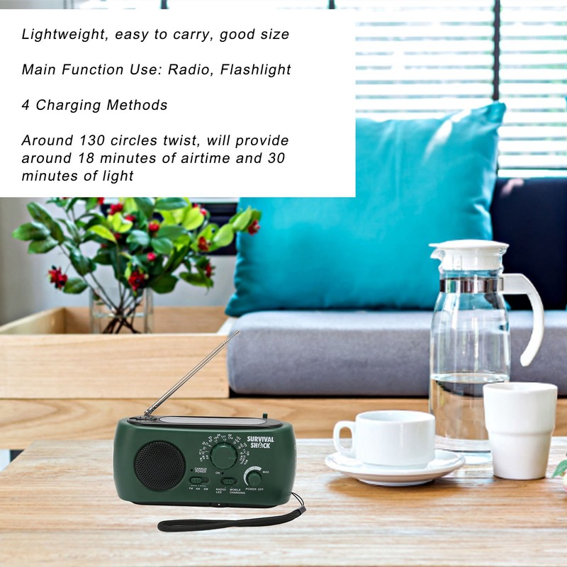 Hand Crank Radio Portable Practical LED Torch Outdoor Multi Band
