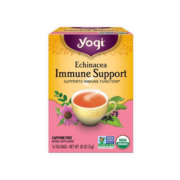 YOGI TEA Echinacea Immune Support - 16 Tea Bags, 6 Packs (Extra 5% Off)