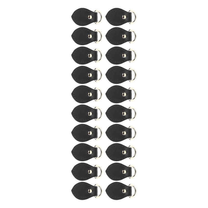 20 Sets Leather D Rings for Purse Genuine Leather D