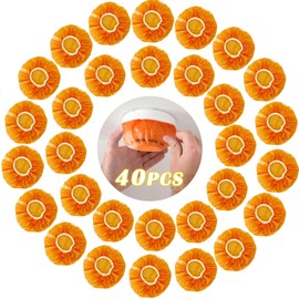 40 PCS Dxmimer Smoke Detector Cover Fire Alarm Cover, Thickened Elastic Plastic Reusable Smoke Alarm Dust Paint Cover for Home Cooking or Baking (Orange)