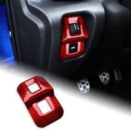 AIRSPEED Accessories Real Hard Carbon Fiber Car Trunk Switch Button Sticker Interior Parts Subaru BRZ GR86 Backtail Switch Cover Decorative Frame with Double Sided Tape Interior Panel Gift (Red)