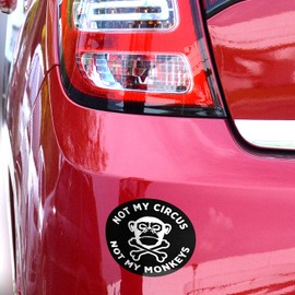 5x5 Not My Circus Not My Monkeys 3-Pack, 100% Waterproof, Monkey Stickers, Monkey Decal, Bumper Stickers Funny
