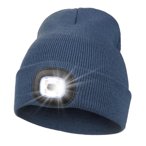 MELASA Unisex Hat with Light, USB Rechargeable Hands Free Headlamp