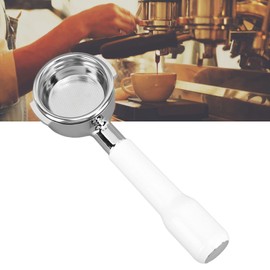 58 mm Bottomless Portafilter, Bottomless, Nude Portafilter with Filter Basket for Expobar, Rocket, Faema, Rancilio, EM19M2, Gemilai, Casadio, Asaso, Semremo, La Cimbali, GAECM (C2 Plastic White)