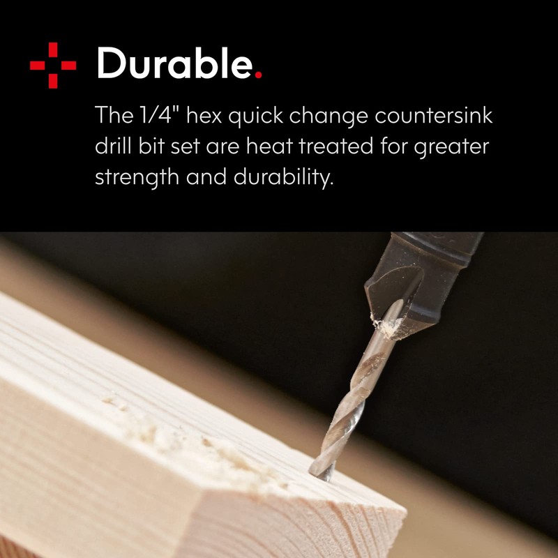 DART 1/4" Hex Quick Change Countersink Drill Bit Set -