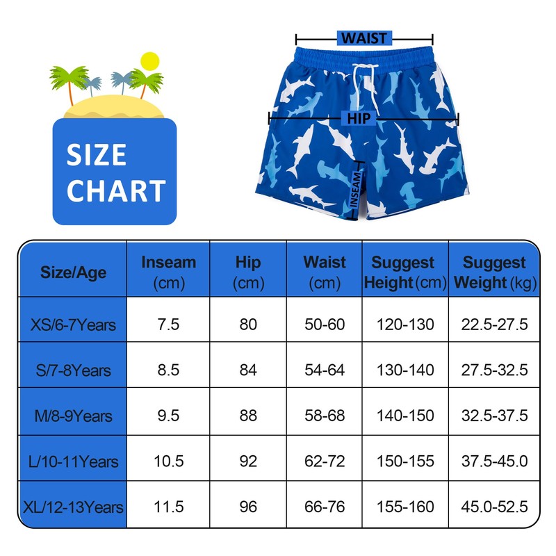BIG ELEPHANT Pack of 2 Boys' Swimming Shorts with Compression