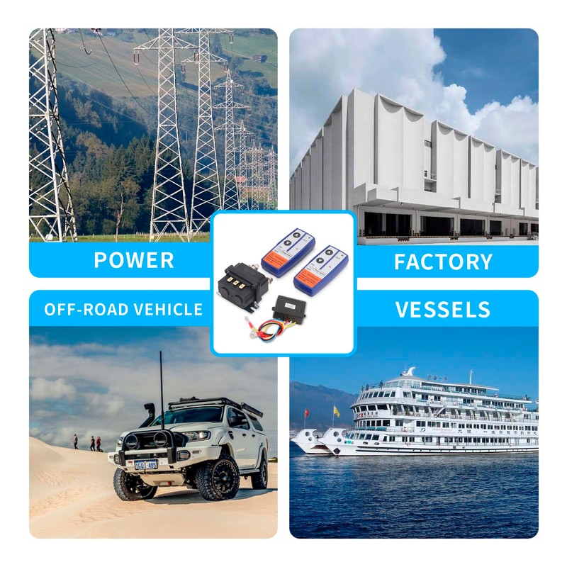 12V 250A Winch Solenoid Relay Contactor + 2pcs Wireless Winch